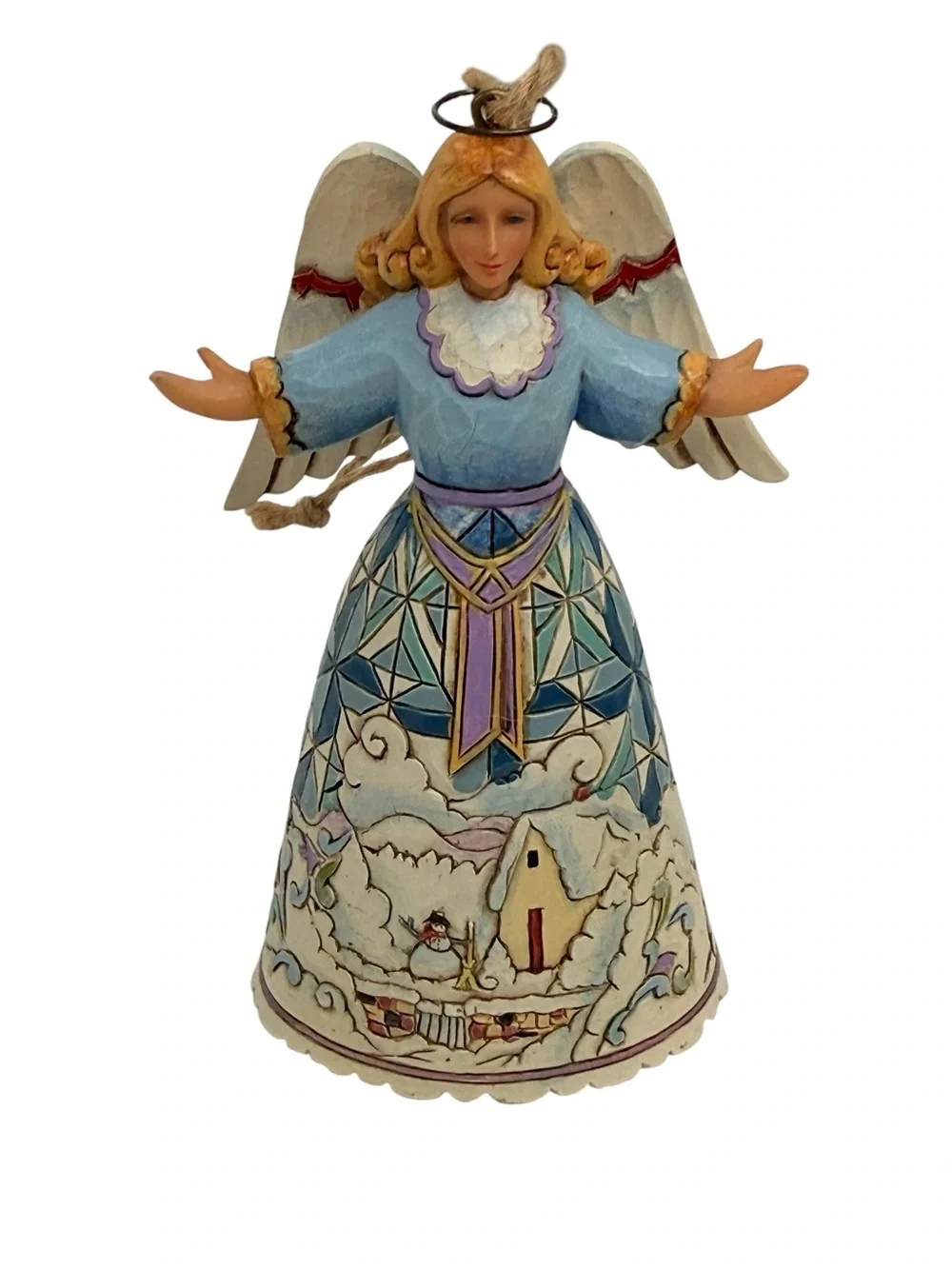 Jim Shore designs Angel with winter scene Hand-Painted Angel Figurine Ornament